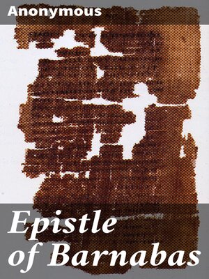 cover image of Epistle of Barnabas